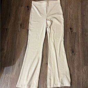 Aerie Cream Ribbed Pants